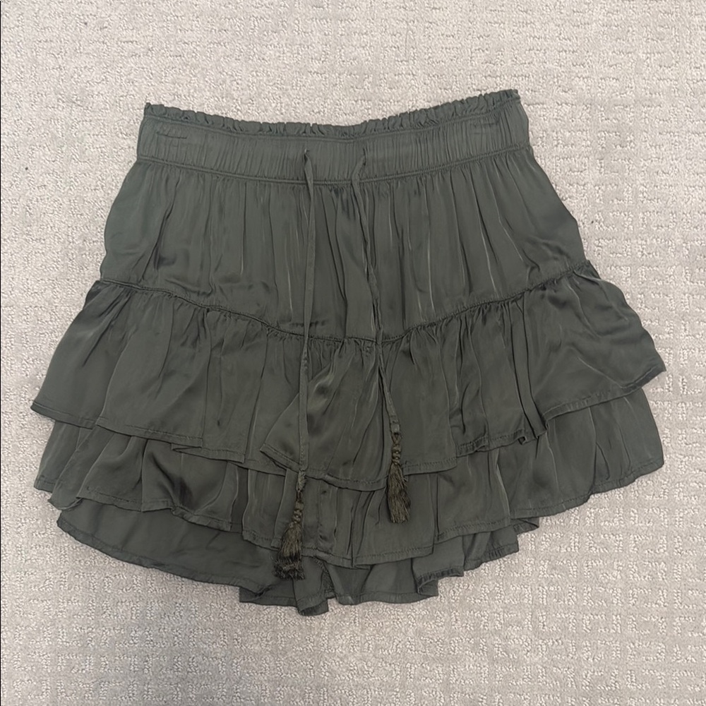 Aerie Green Tiered Skirt